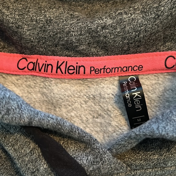 Calvin Klein Performance tennis gray hoodie with fleece lining, Medium - Picture 3 of 5